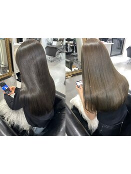 地毛のように自然な仕上がり。髪へのダメージを抑えた縮毛矯正で扱いやすい&何度でも触れたくなる髪へ。