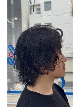 オーシャントーキョー 大阪(OCEAN TOKYO) シャドウパーマ波巻きパーマツーブロック無造作マッシュ