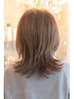クレオメバイスーリール(Cleome by sourire) レイヤーカット似合わせカットミディアムダークアッシュ艶髪暗髪