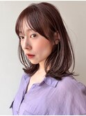 くびれミディアム/レイヤー/顔周り/小顔/ベージュ/20代30代
