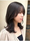 透明感◎暗髪グレージュ