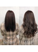 ナチュラルハイライトカラー#シールエクステ#大人巻き#渋谷