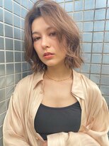 ラボヌールヘアー 宇都宮店(La Bonheur hair) ラフニュアンスボブ/マロンベージュ