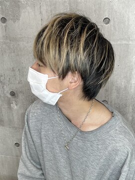 ビスポーク(BESPOKE) 無造作マッシュメンズショート☆メリハリデザインカラー