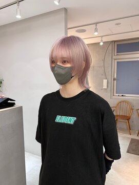 黒髪/グレーベージュ/レイヤーロング/前髪パーマ[鹿児島駅]