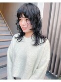 《吉江結菜》ロングウルフパーマ