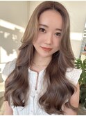 レイヤーカットミルクティーベージュ