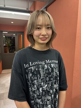 レブ 三条河原町(Reb,) ハイトーンボブくびれ巻きミルクティーベージュ