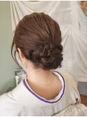 和装に合うシニヨン風ヘアセット