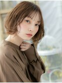 ■ミルクチョコレートラフカールくせ毛風ボブ52志木20代30代40代