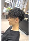 ツイストスパイラルパーマスペインカールブルーブラック