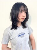 レイヤーボブ／ミディアムボブ／フェイスレイヤー