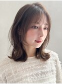 艶感前髪似合わせカット薄めバングうるツヤ愛され
