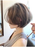 【髪質改善×美フォルム】艶感キープの丸みショートボブ