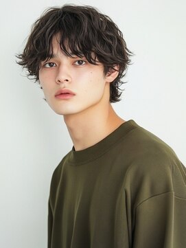 ヘアーサロン フォーメン イデア(hair salon for Men idea) ショートウルフ 波巻きパーマ 20代 30代 眉毛カット【札幌】