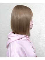 バランス 原宿 表参道(balance)&nbsp;ミルクティーグレージュ×ぱっつんボブ