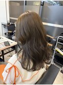 ブリーチなしカラーオリーブベージュ透明感韓国風10代20代30代
