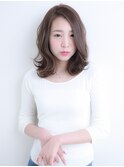 外国人風ゆる巻きミディアムヘア