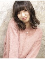 ティエラプラス(Tierra＋)&nbsp;ヴェールウェーブミディ 厚め前髪 暗髪ブラウン