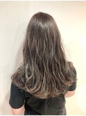 小顔オリーブカラーボブルフハイライトカラークールショート