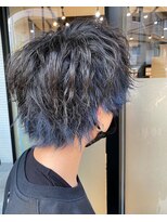 ウィーブス セタガヤ(weaves -SETAGAYA-) 束感波巻きマッシュパーマ×ネイビー【weaves-SETAGAYA-】