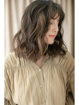 カバーヘアアンドスパ ブリス 浦和(COVER HAIR&SPA bliss) オリーブベージュ大人ハイライトこなれミディY浦和20代30代40代