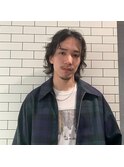 センター分けメンズロング