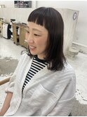 ショートバング×ミディー