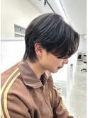 ［韓国風］メンズセンターパートウルフ