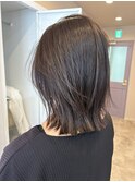 【髪質改善カラー】抜け感外はねボブ
