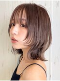 顔まわりレイヤー/ヘルシー/ウルフボブ/レイヤーカット