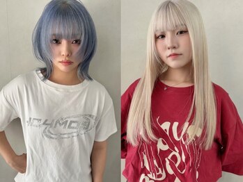 ティントバイアロブリーチ 大阪梅田(tint by alo bleach)の写真/mm単位でこだわる顔周りで"貴方らしさ"が光るstyleに！最旬ウルフ×くびれレイヤー◎[大阪梅田駅/ブリーチ]