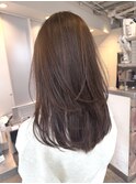 レイヤーカット/透明感ブラウン/セミロング