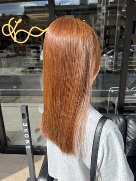 髪屋 紬 オレンジブラウン/オレンジカラー/ブリーチなしダブルカラー