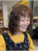 くるくるパーマ/前髪パーマ/ブラウンパーマ/明るめパーマ