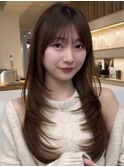顔まわり顔周り前髪カットミディアムレイヤーロングレイヤー