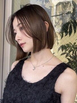 POCKET郡山安積店 ショートカットレイヤーカット髪質改善縮毛矯正【4月1日OPEN予定】 ぱつっとボブ×髪質改善カラー
