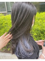 オプスヘアー 姪浜店(OPS HAIR) 【姪浜　ANZU】こっそりブルーなインナーカラー