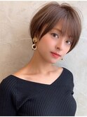 ［岩田莉奈］ショートカット毛×ひし形ショートボブ　40・50代