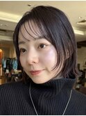 ★顔周りウルフボブ 小顔レイヤー ボブ 切りっぱなしボブ 前髪