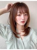 【OPEN】小顔前髪あり後れ毛サイドバングメルティカラー