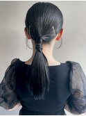 夏シルキーベージュタイトヘアアレンジa