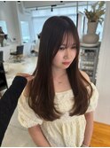 くびれヘア縮毛矯正アプリコットオレンジ夏ハイライト《用賀》