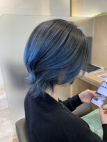 ファースト 長町店(first)&nbsp;【ウルフ×暗髪】ハンサムウルフ 個性引き出す青