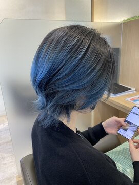 ファースト 長町店(first) 【ウルフ×暗髪】ハンサムウルフ 個性引き出す青