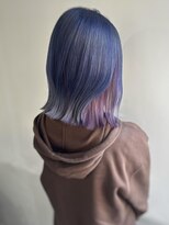 エル セルカ 高田馬場(el CERCA) ブルー×ラベンダーアッシュ×ぱつっとボブ