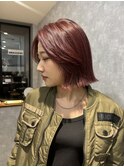 レイヤーボブチェリーレッドカラー