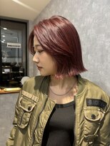 ルル(Lulu) レイヤーボブチェリーレッドカラー