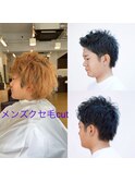 くせ毛/メンズ/ネイビーカラー
