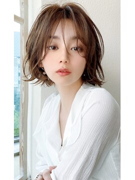 シルクレイ 吉祥寺店(Silk-lei) 大人かわいいフェザーバングベージュベーブショートボブ吉祥寺